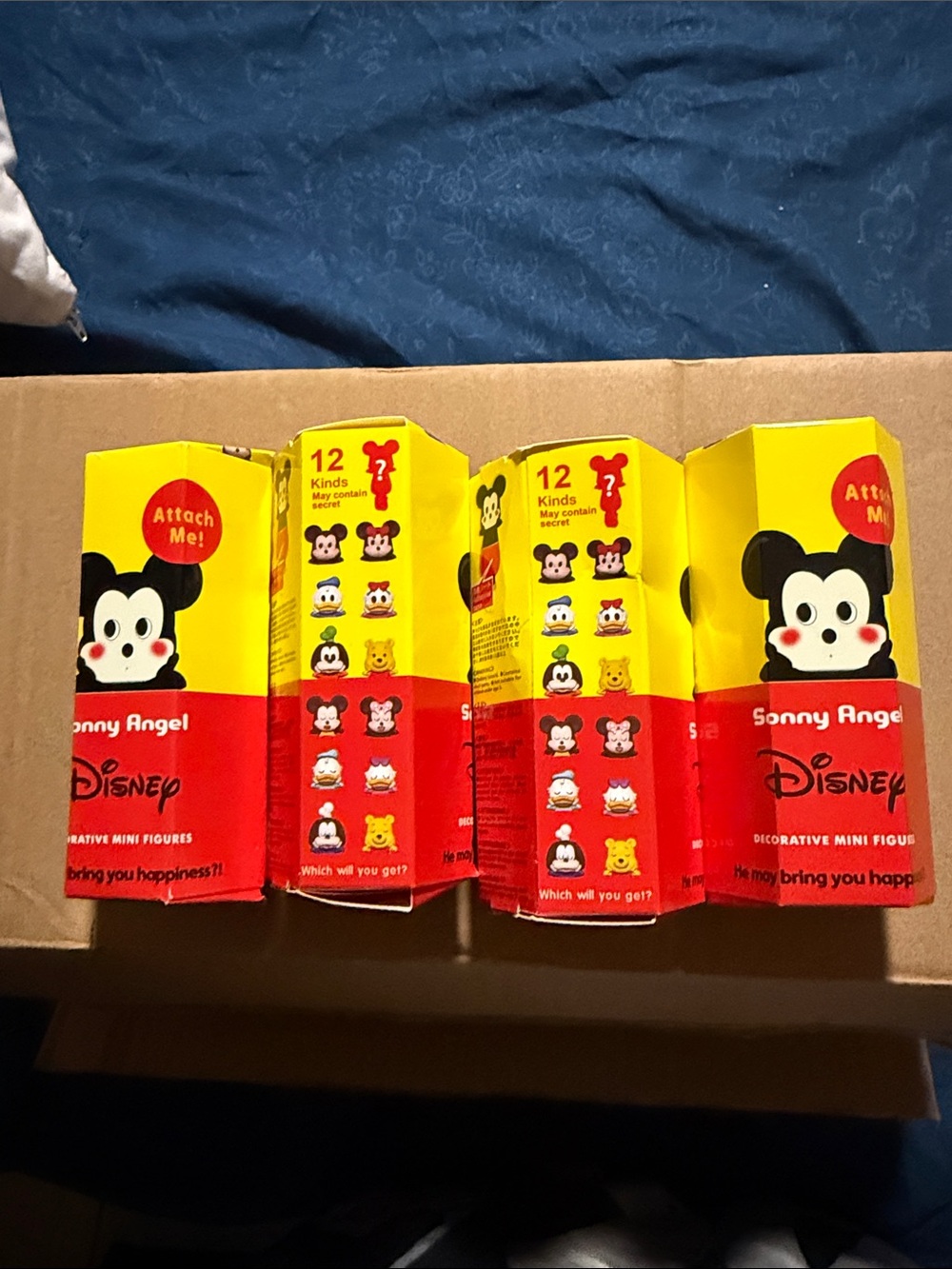 Disney Sonny Angel Mickey Mini Figures - Yellow & Red Packaging 4-pack
